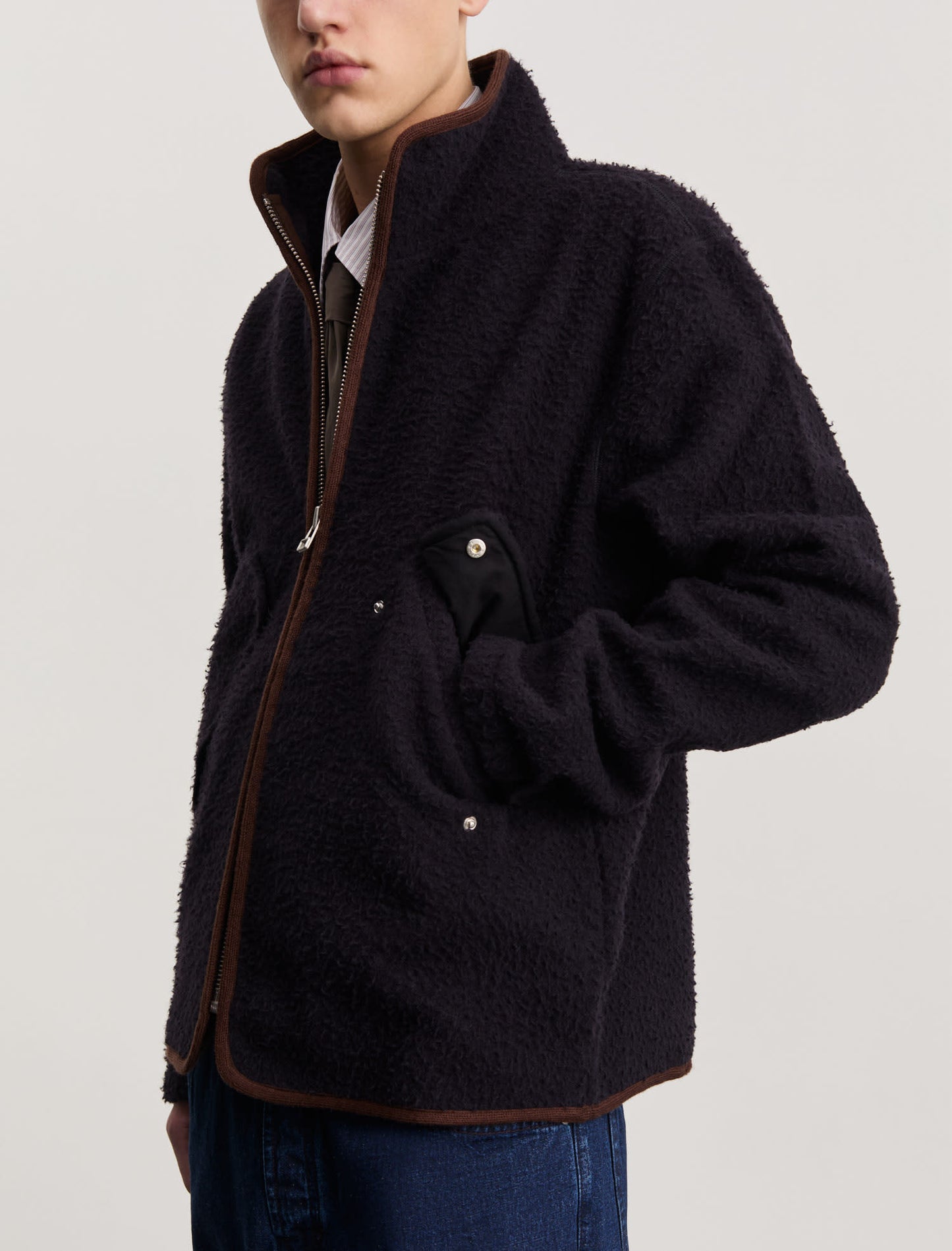 ANOTHER Fleece Jacket 1.0, Navy/Brown