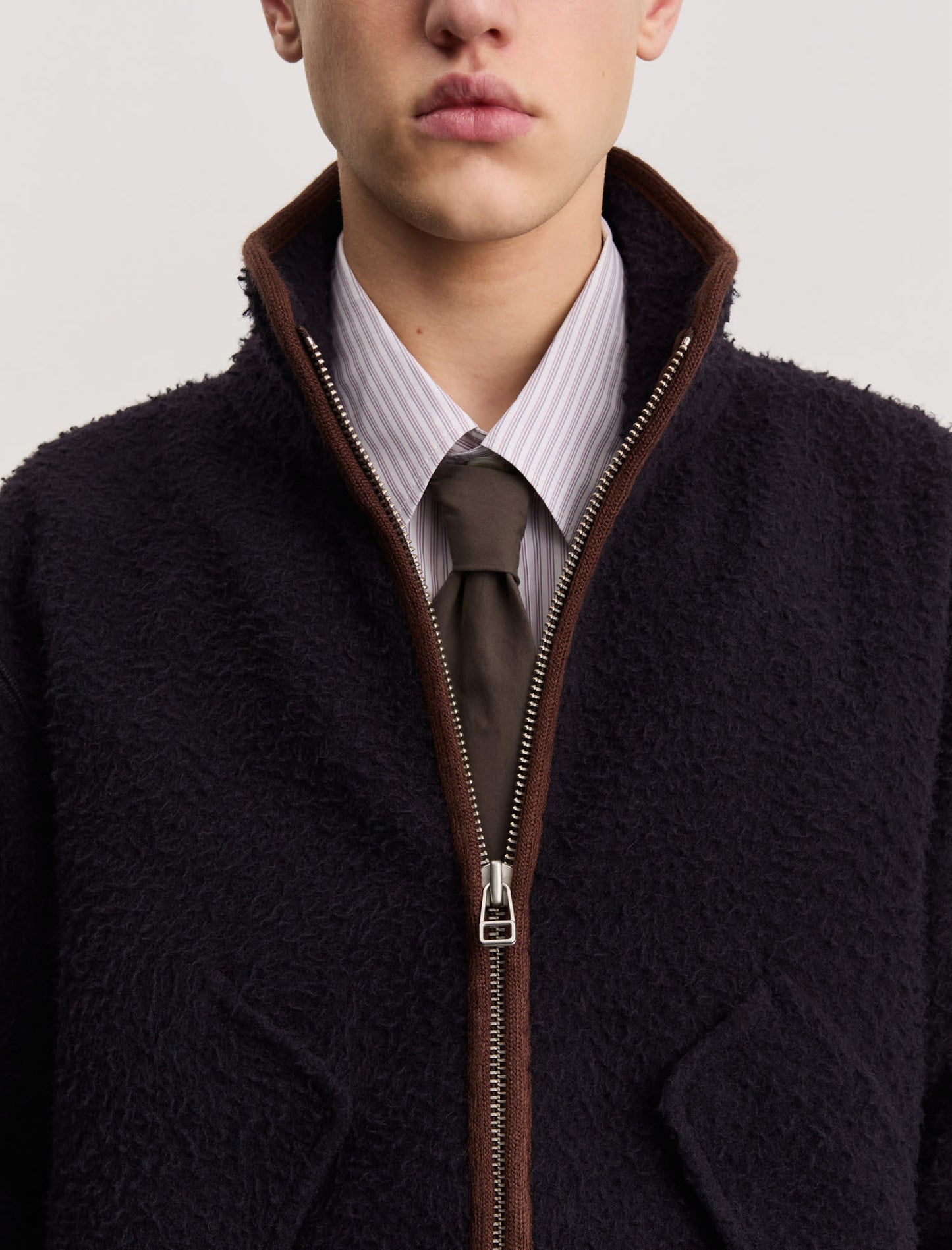 ANOTHER Fleece Jacket 1.0, Navy/Brown