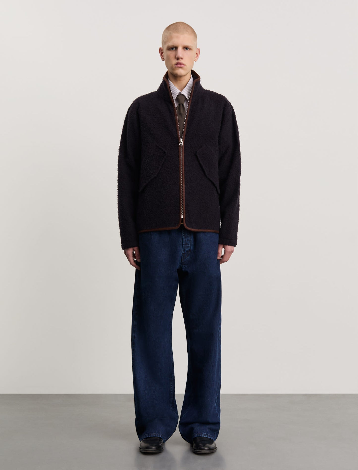 ANOTHER Fleece Jacket 1.0, Navy/Brown