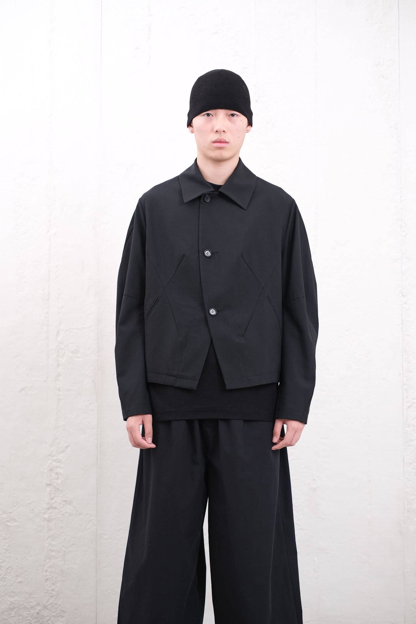 Curved Sleeve Lapel Jacket