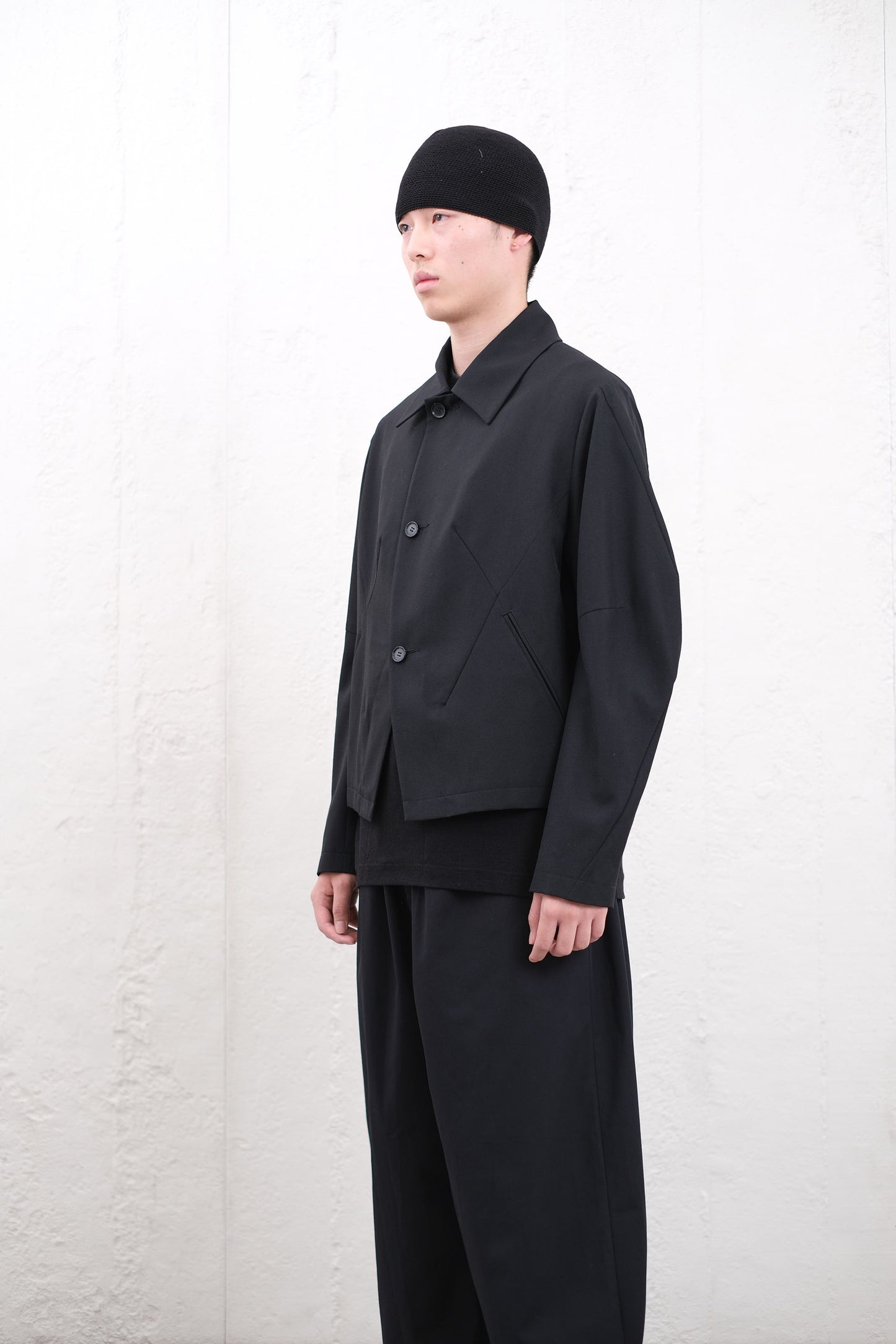 Curved Sleeve Lapel Jacket