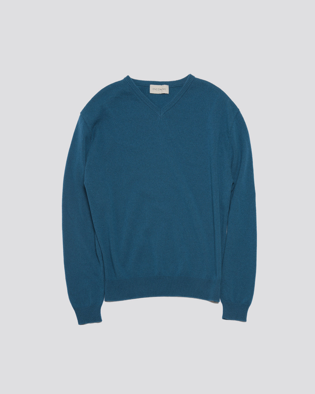 【ENCOMING】KNITTED V NECK JUMPER ENCOMING - KNITTED V NECK JUMPER Blue – STUDY SHOWROOM STORE