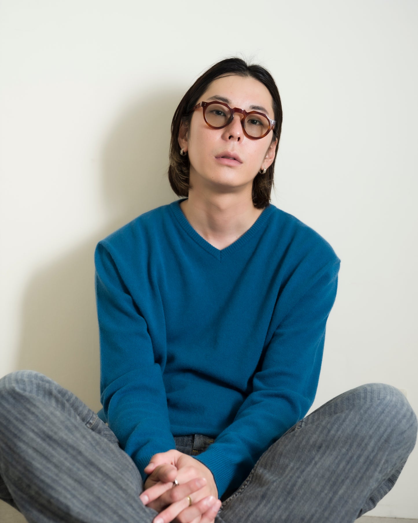 KNITTED V NECK JUMPER