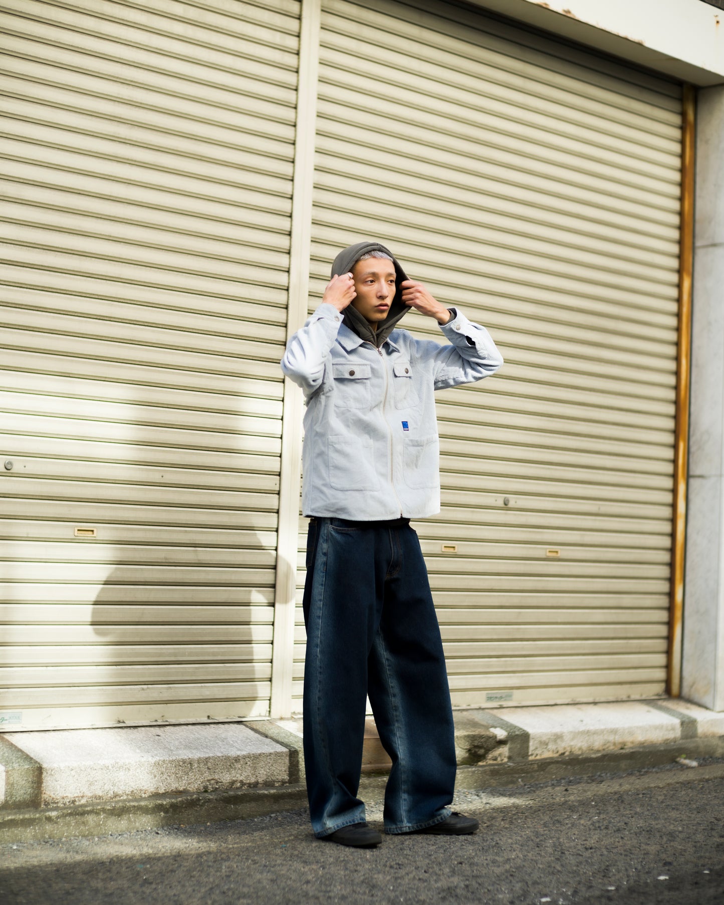 SHADOW WASH BAGGY DENIM PANTS