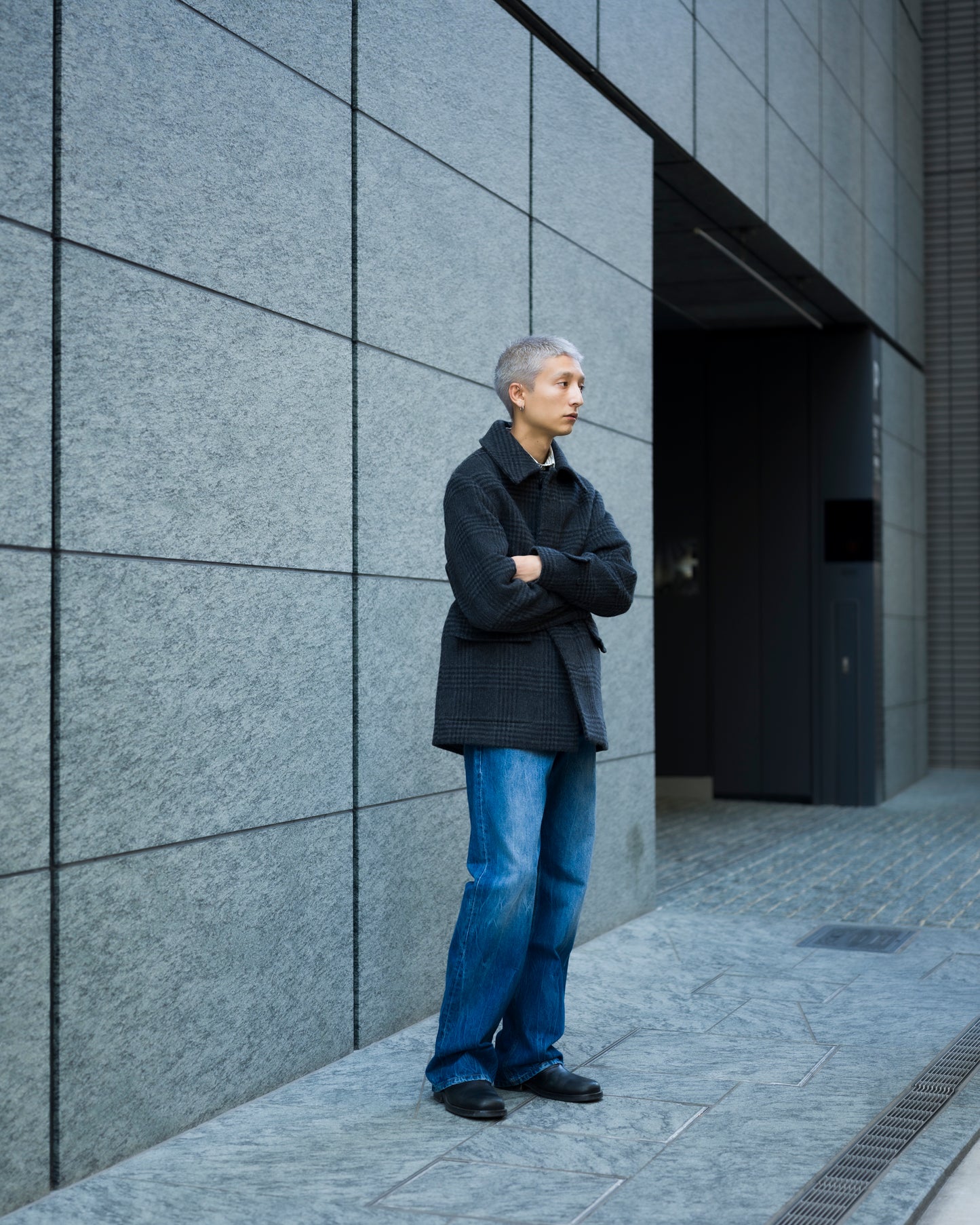 ANOTHER Coat 1.0, Grey Black Tartan