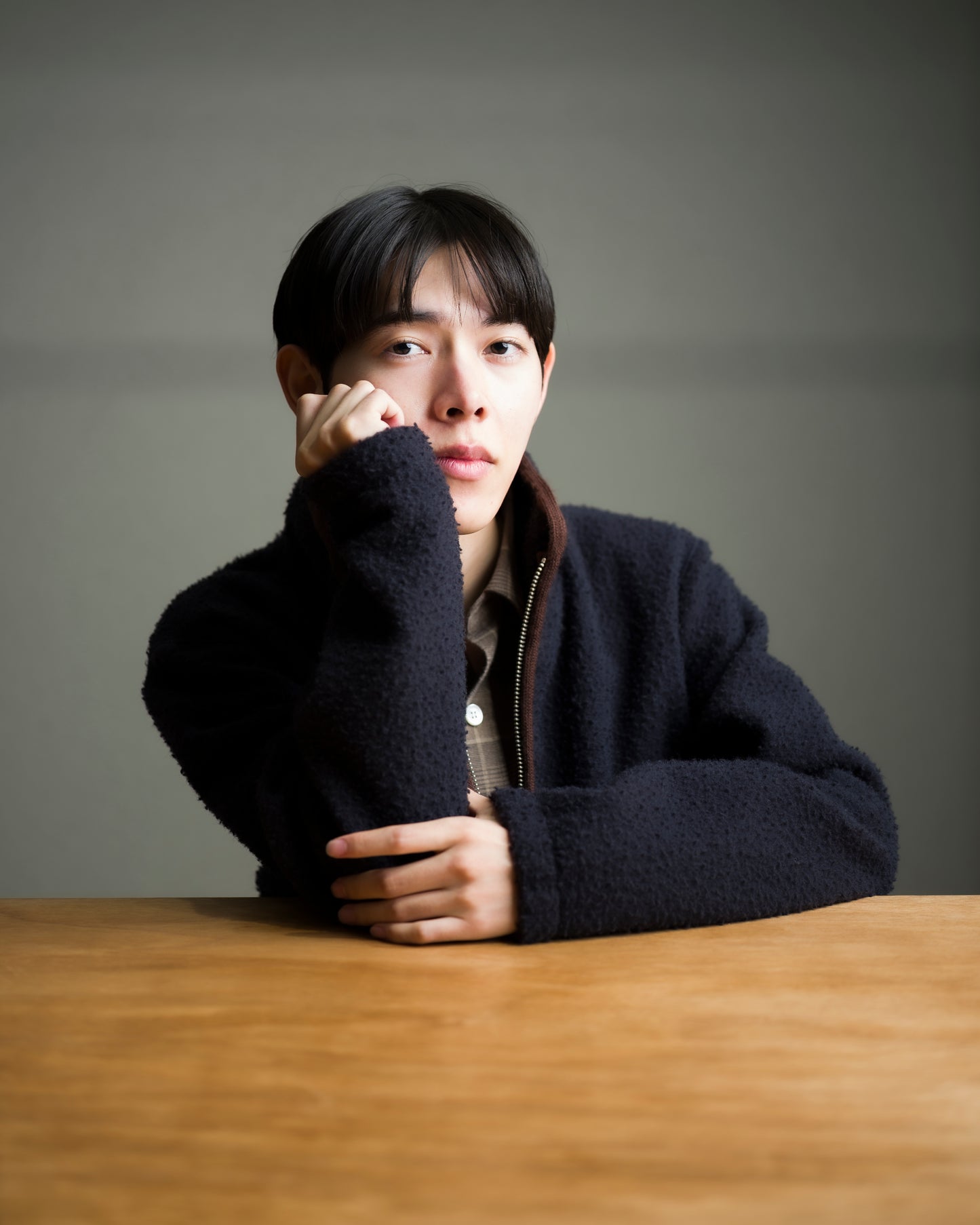 ANOTHER Fleece Jacket 1.0, Navy/Brown