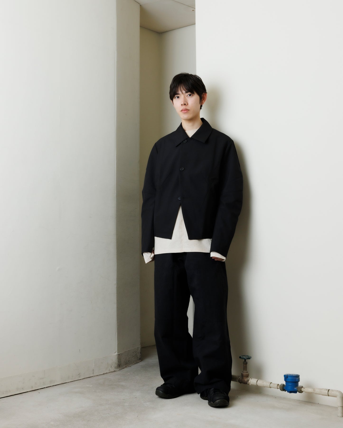 Curved Sleeve Lapel Jacket