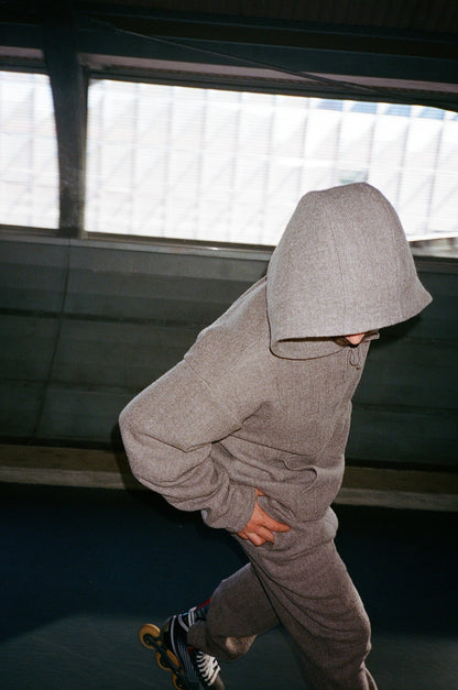 Virgin Wool Pullover Hoodie