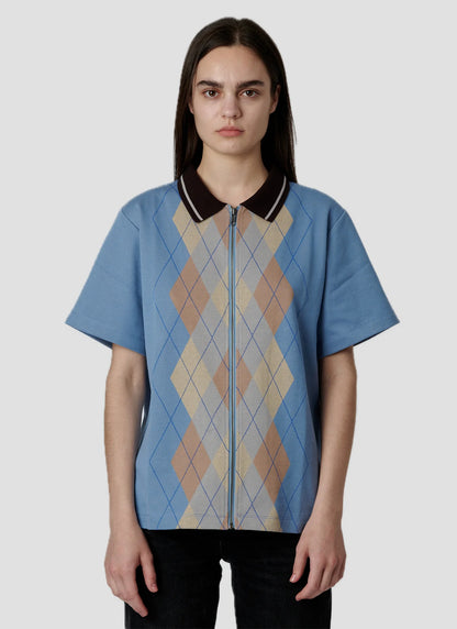 ARGYLE ZIP POLO