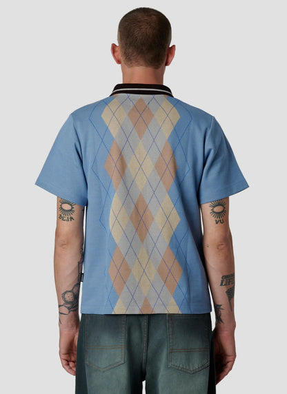 ARGYLE ZIP POLO