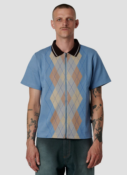 ARGYLE ZIP POLO