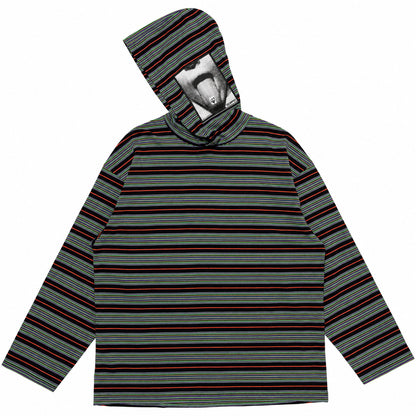 MULTI BORDER HOODED L/S TEE