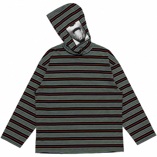 MULTI BORDER HOODED L/S TEE