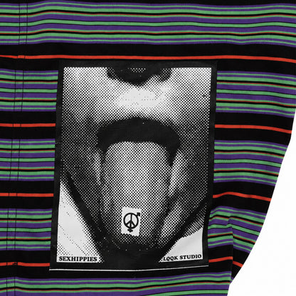 MULTI BORDER HOODED L/S TEE