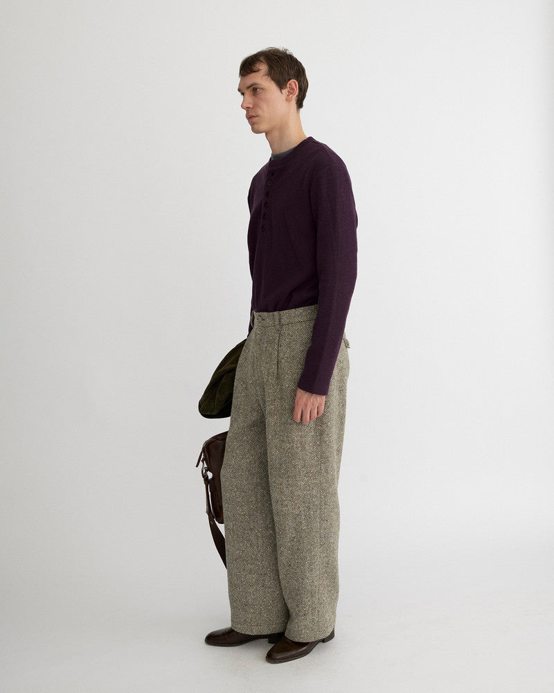 BUTTON HENLEY NECK