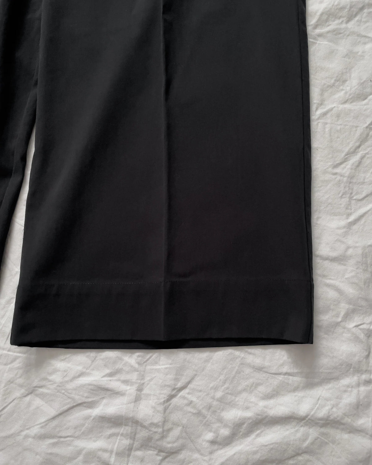 COTTON GABARDINE WIDE PANTS