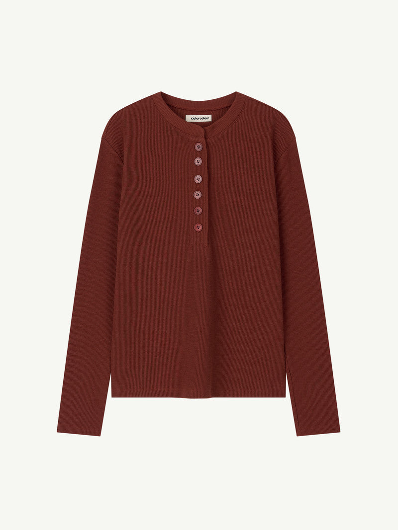 BUTTON HENLEY NECK