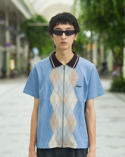 ARGYLE ZIP POLO