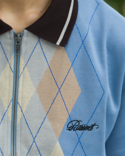 ARGYLE ZIP POLO