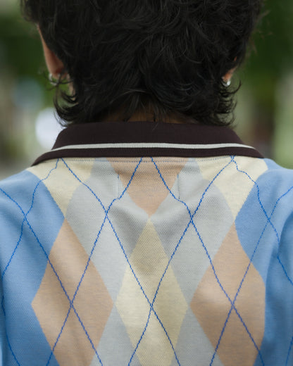 ARGYLE ZIP POLO
