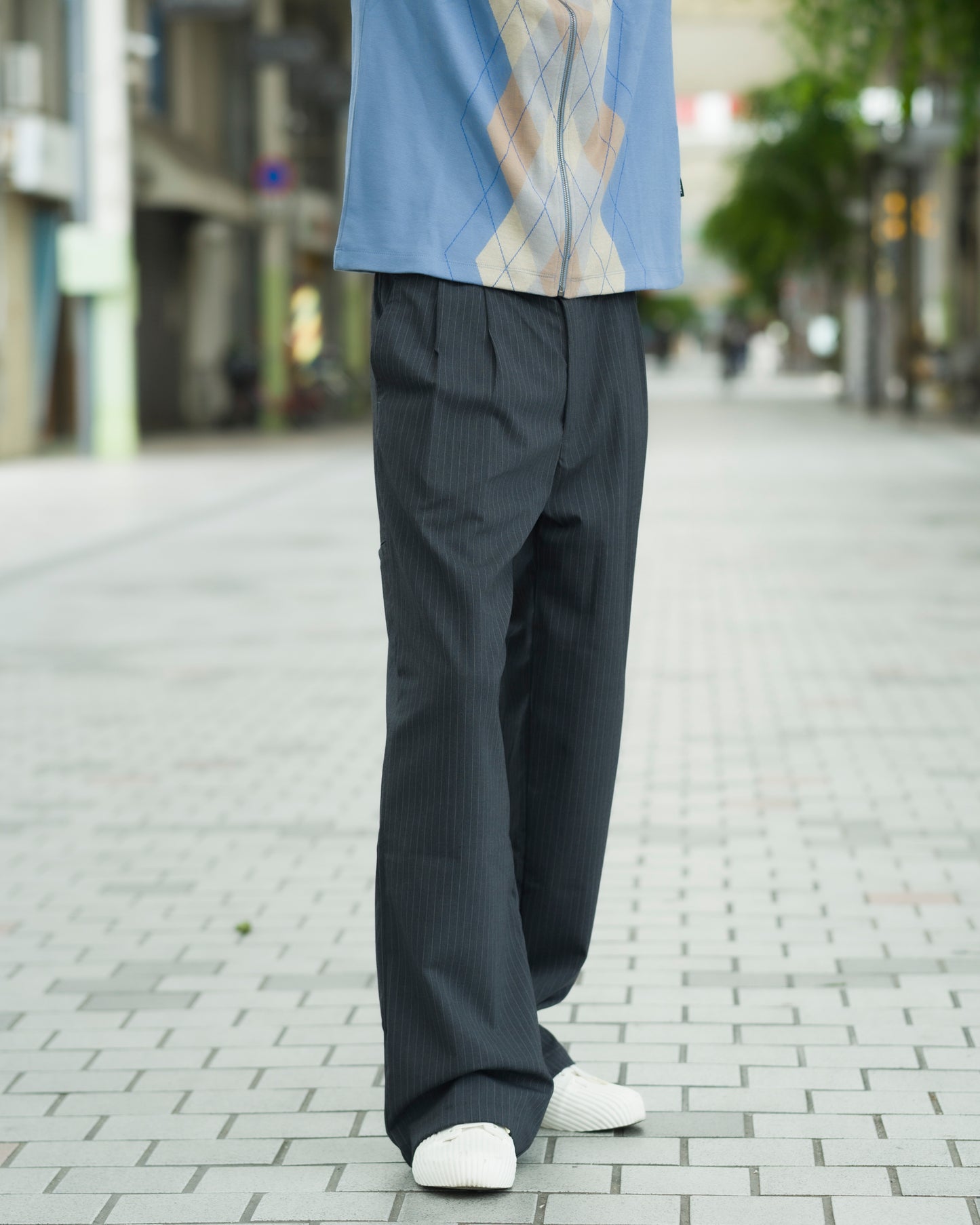 PIN STRIPE SLACKER CHINO PANTS