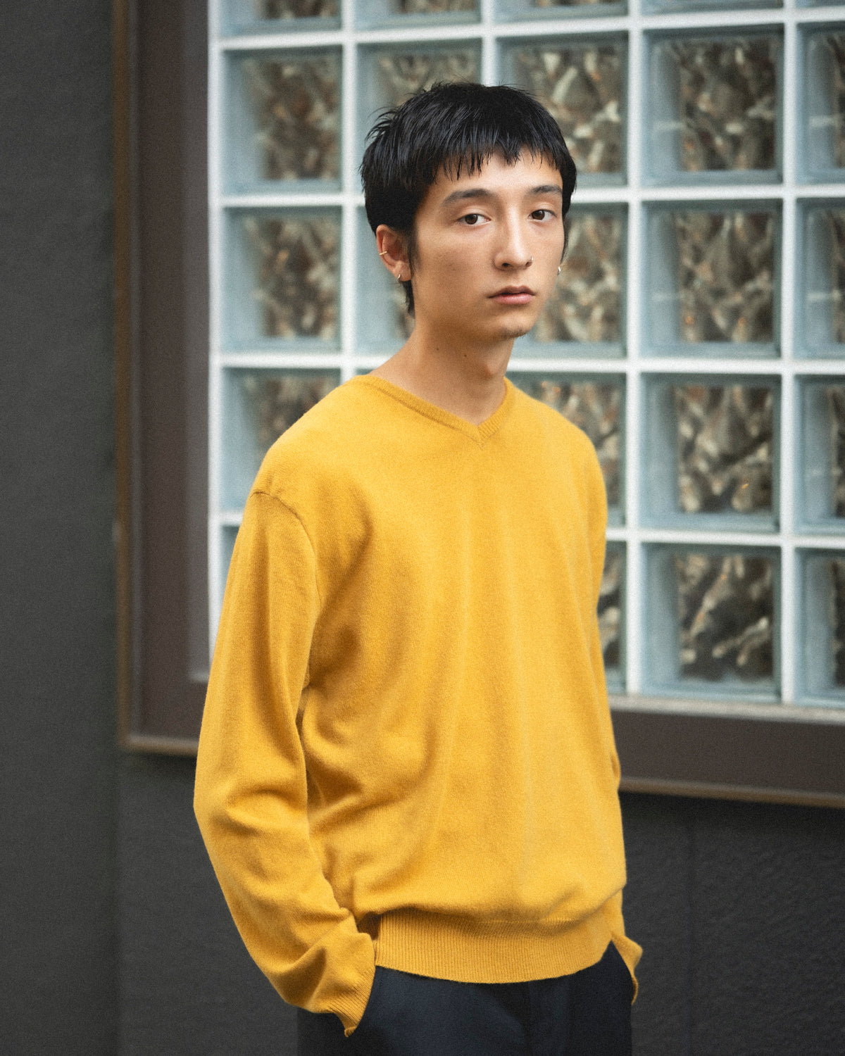 KNITTED V NECK JUMPER
