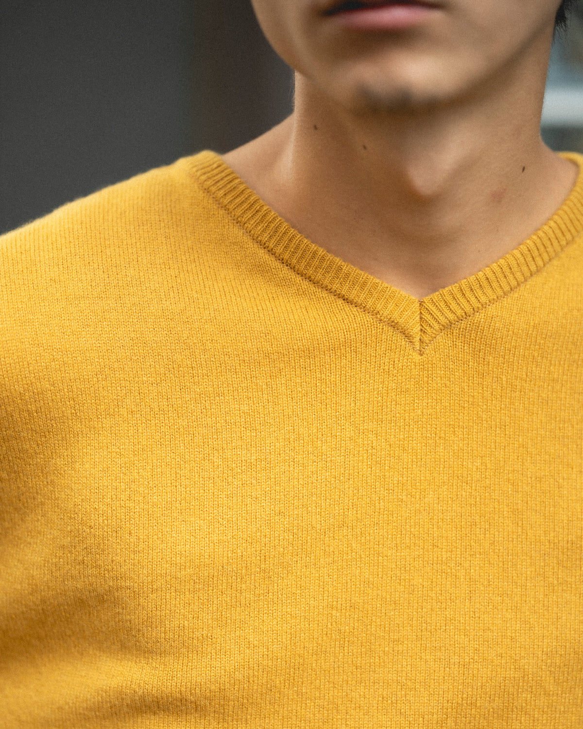 KNITTED V NECK JUMPER