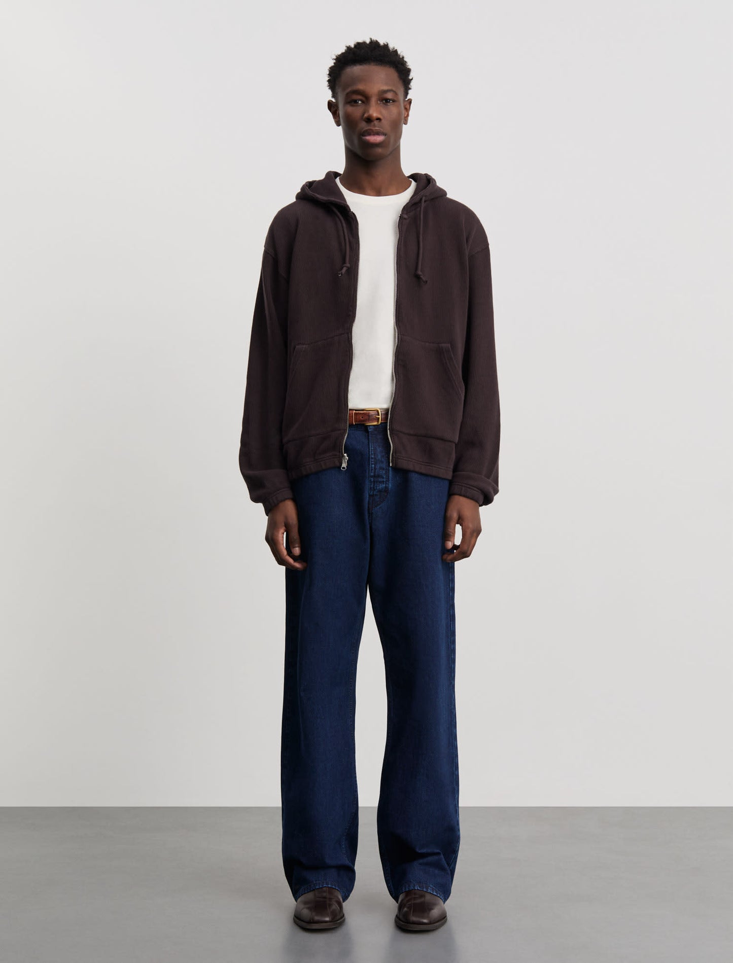 ANOTHER Zip Hoodie 1.0, Dark Brown