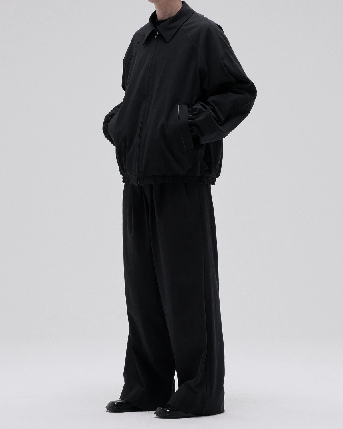 COTTON GABARDINE WIDE PANTS