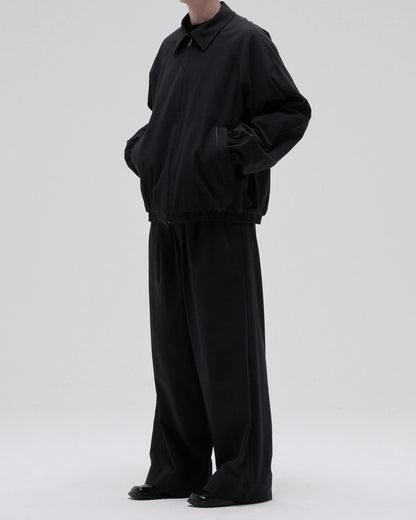 COTTON GABARDINE WIDE PANTS