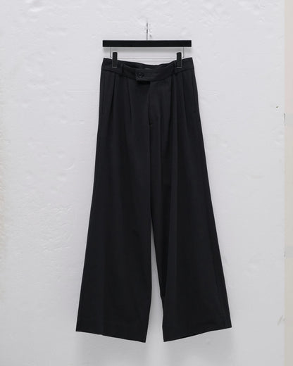 COTTON GABARDINE WIDE PANTS