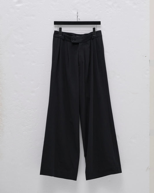COTTON GABARDINE WIDE PANTS