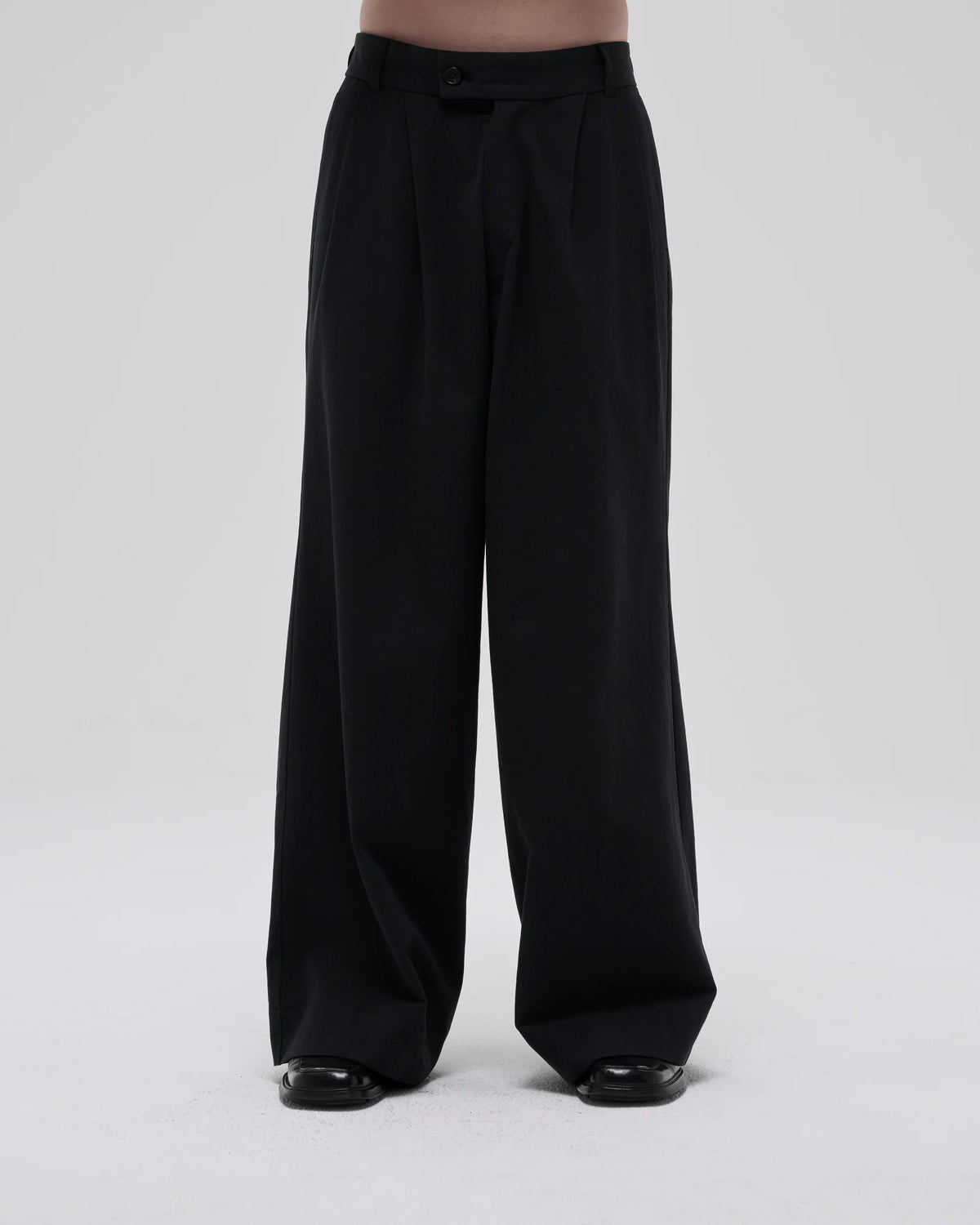 COTTON GABARDINE WIDE PANTS