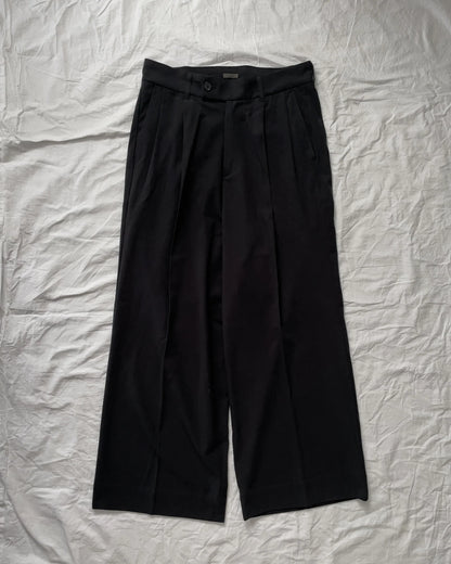COTTON GABARDINE WIDE PANTS