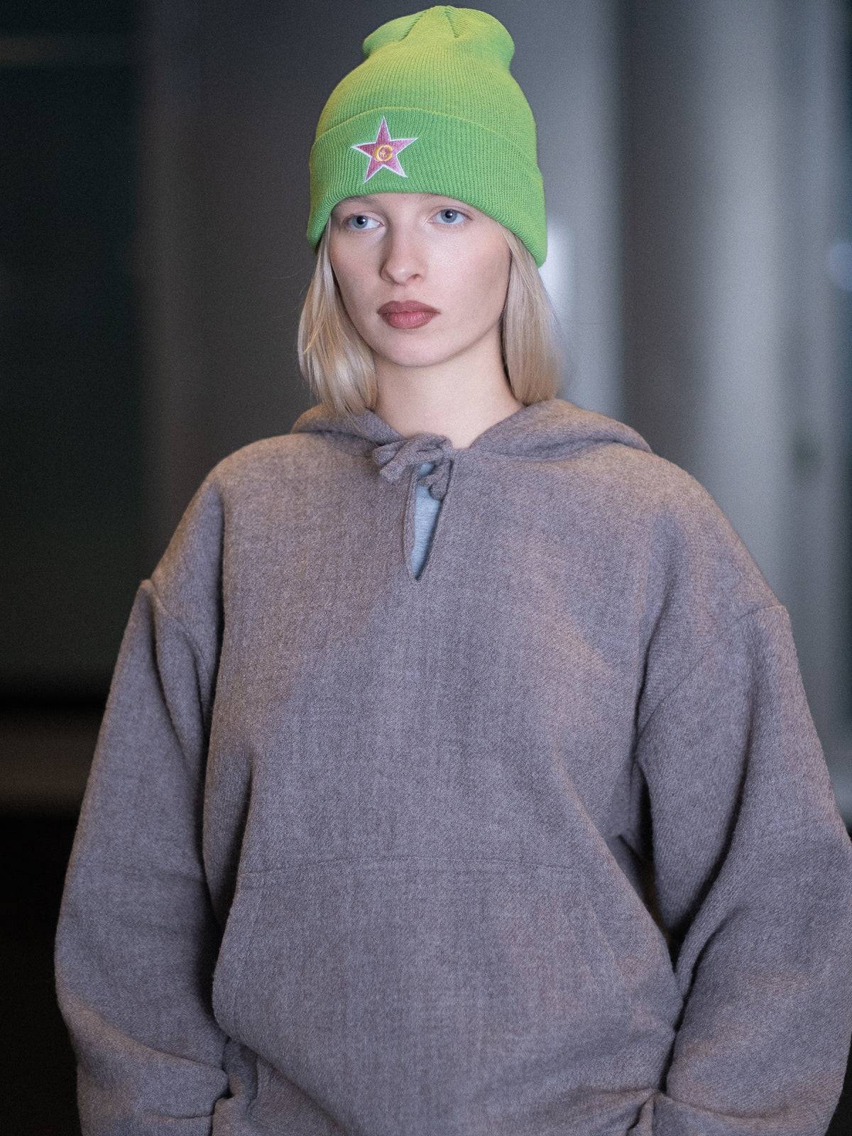 Virgin Wool Pullover Hoodie