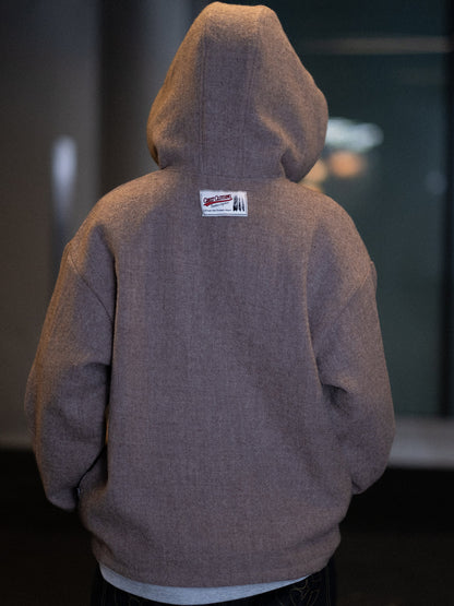 Virgin Wool Pullover Hoodie