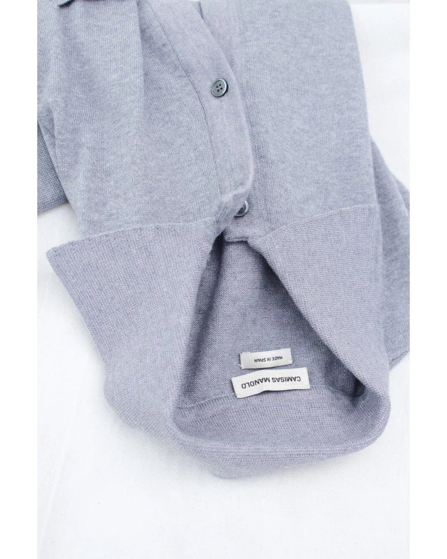 LIGHT GREY KNITTED SHIRT