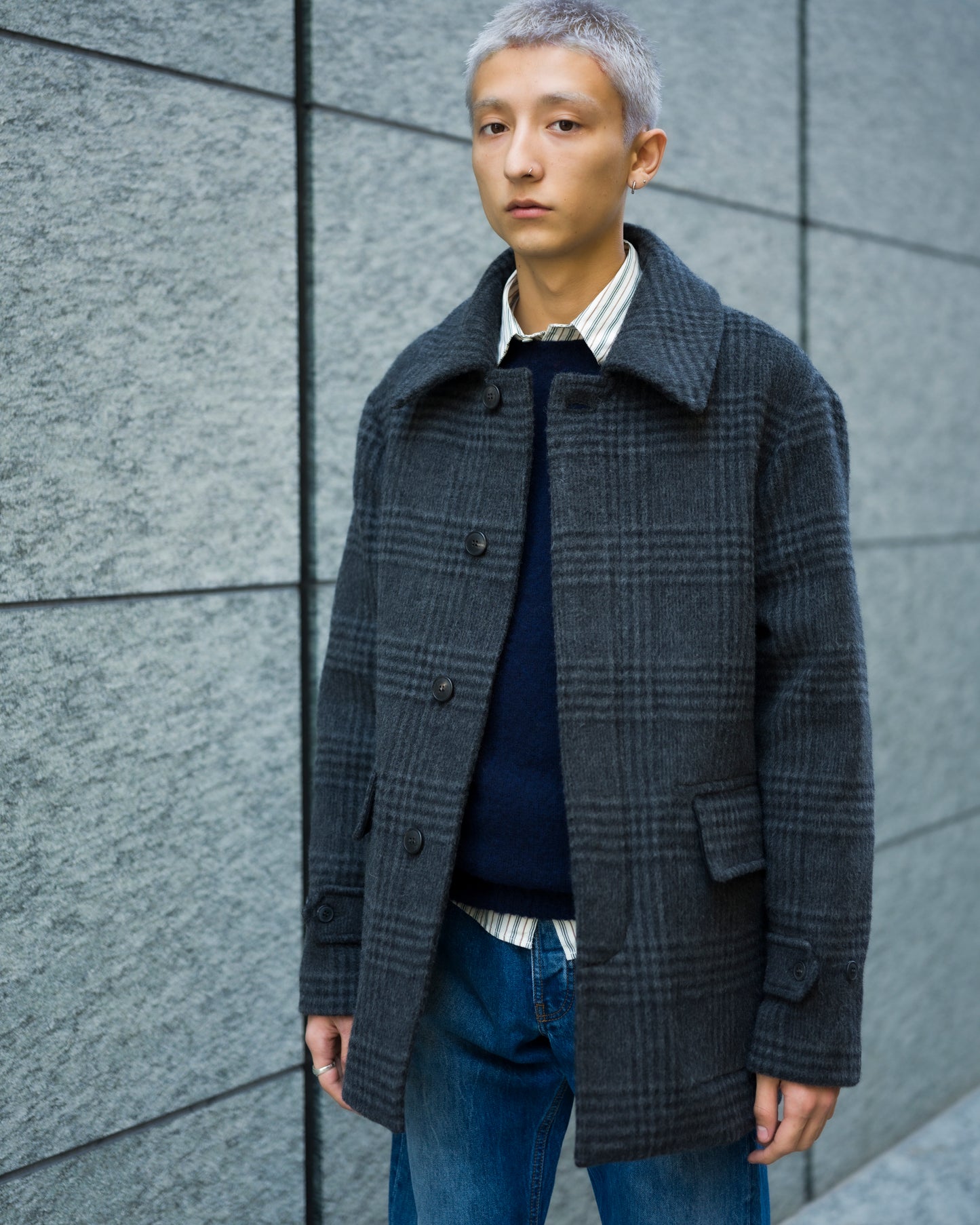 ANOTHER Coat 1.0, Grey Black Tartan