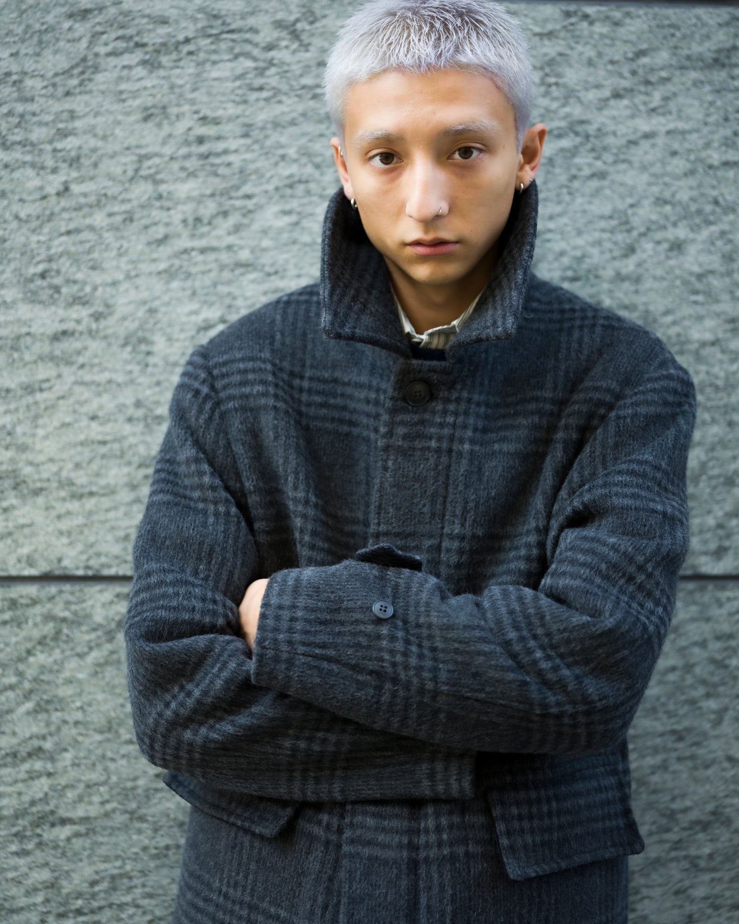 ANOTHER Coat 1.0, Grey Black Tartan