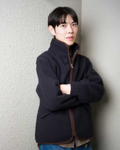 ANOTHER Fleece Jacket 1.0, Navy/Brown