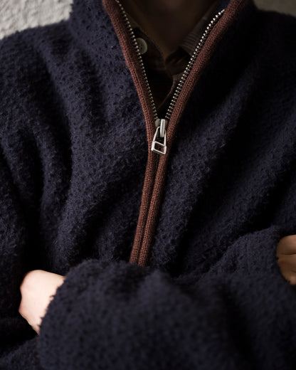 ANOTHER Fleece Jacket 1.0, Navy/Brown