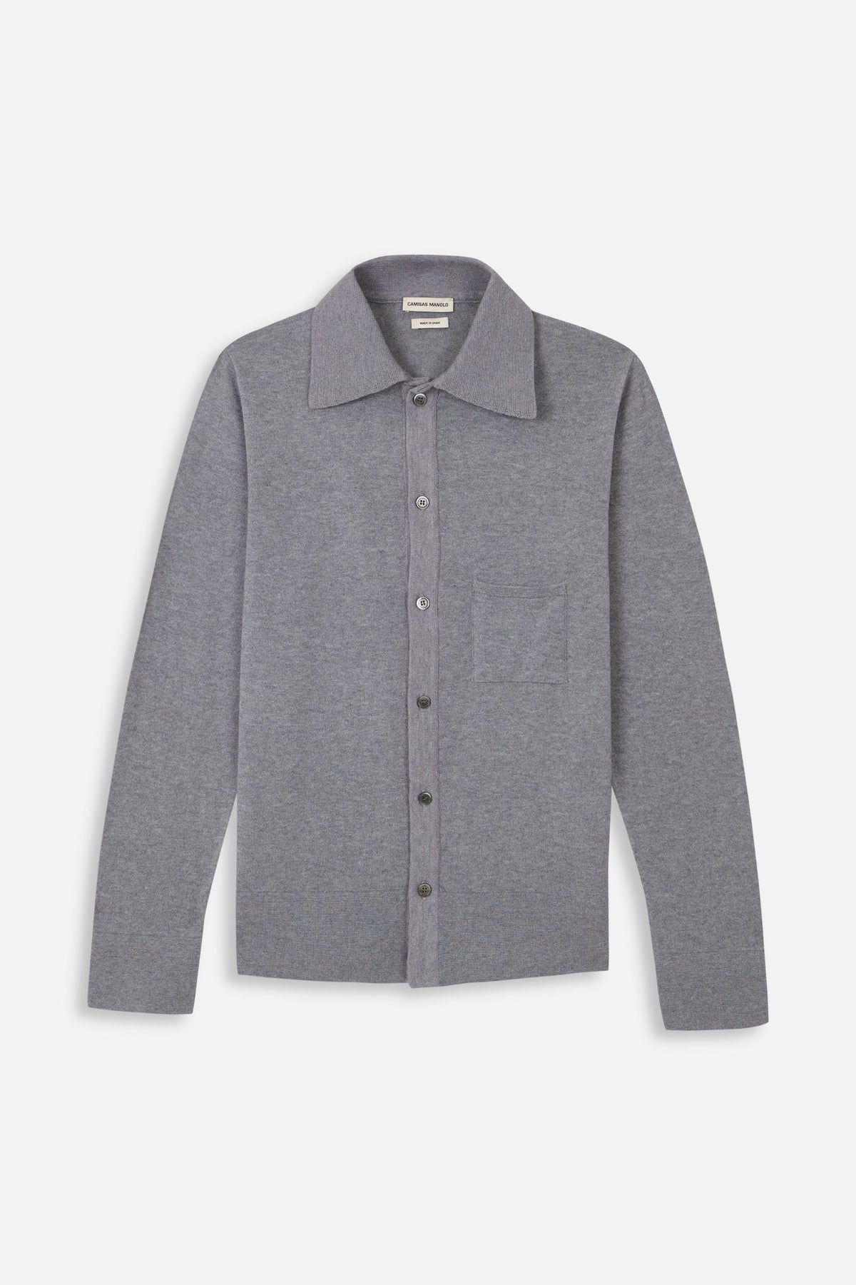 LIGHT GREY KNITTED SHIRT