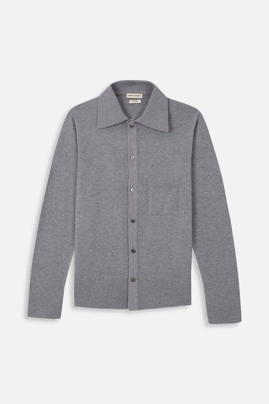 LIGHT GREY KNITTED SHIRT