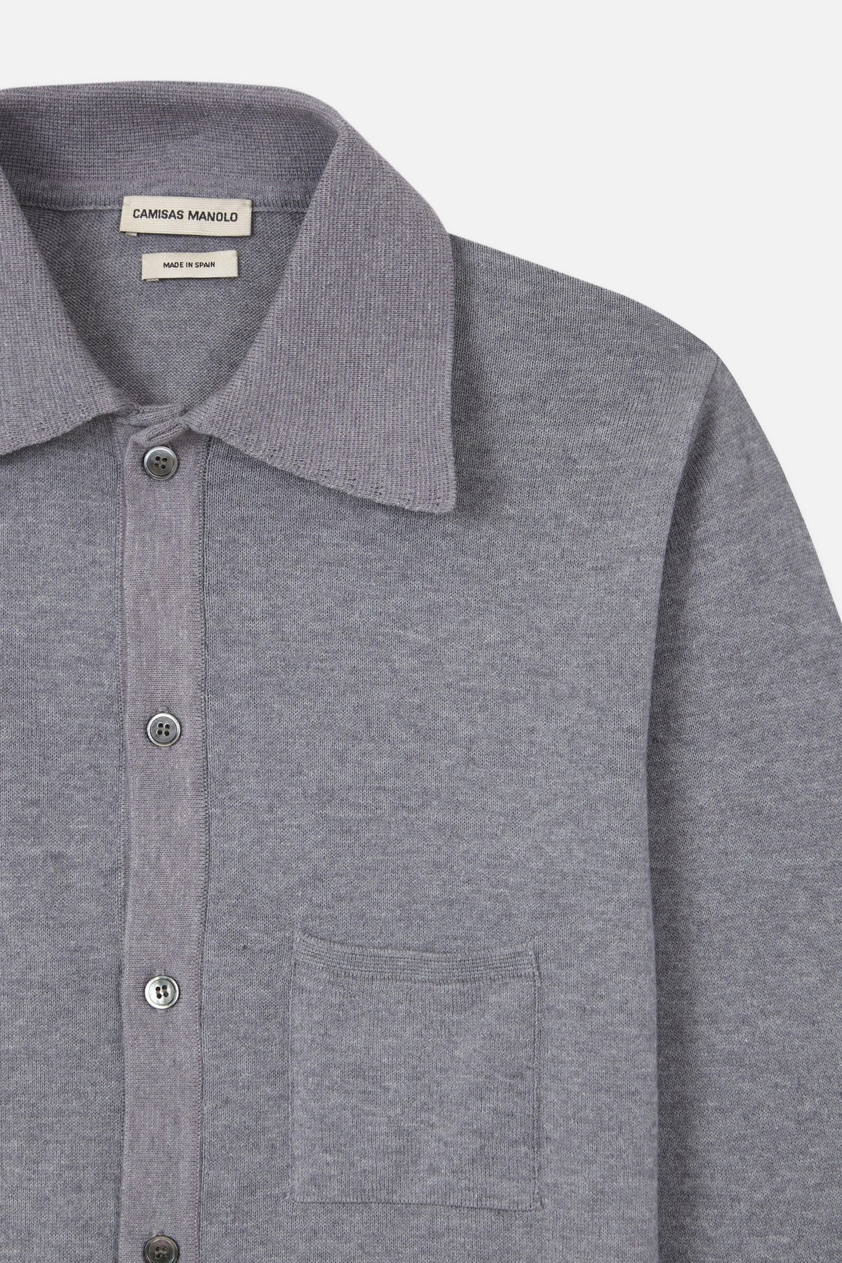 LIGHT GREY KNITTED SHIRT