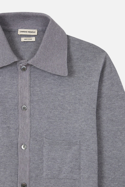 LIGHT GREY KNITTED SHIRT