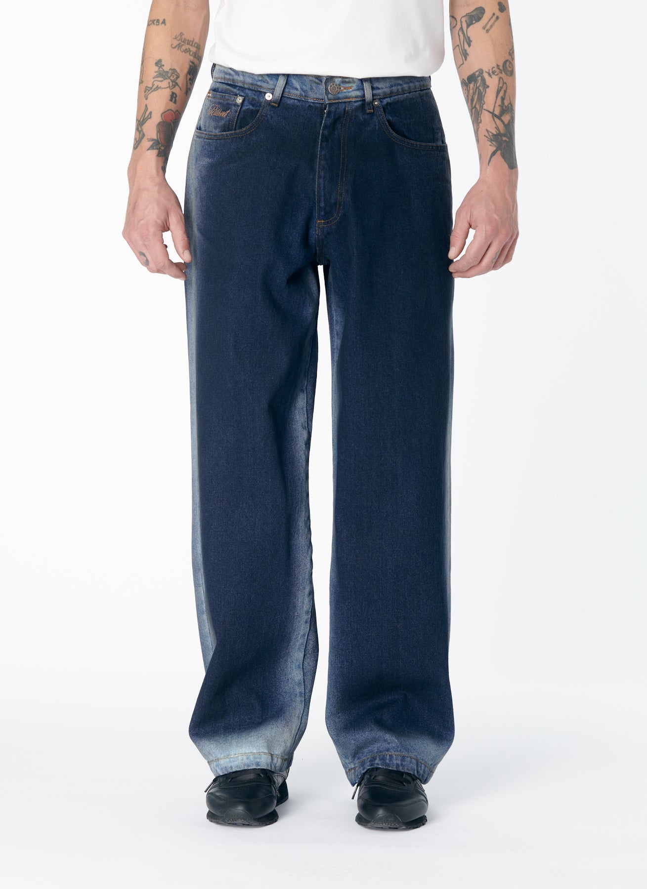 SHADOW WASH BAGGY DENIM PANTS
