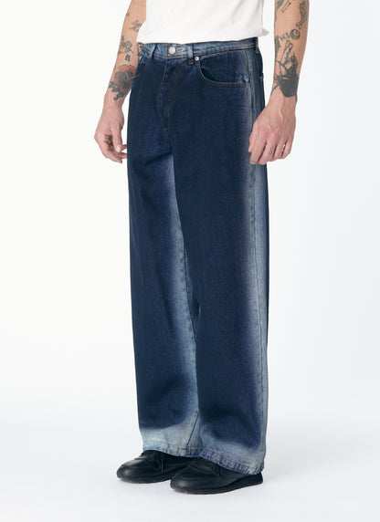 SHADOW WASH BAGGY DENIM PANTS
