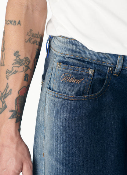 SHADOW WASH BAGGY DENIM PANTS