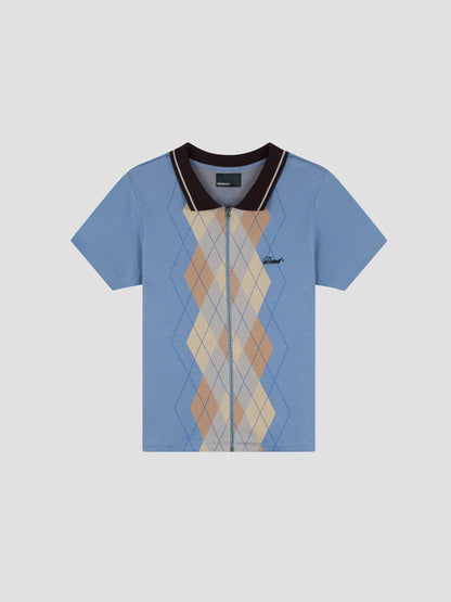 ARGYLE ZIP POLO