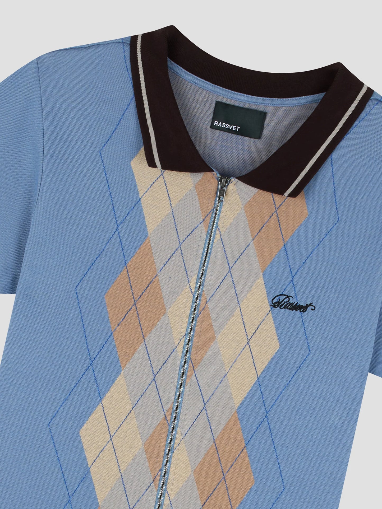 ARGYLE ZIP POLO